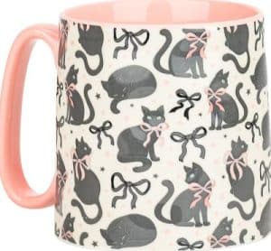 bella black cat mug