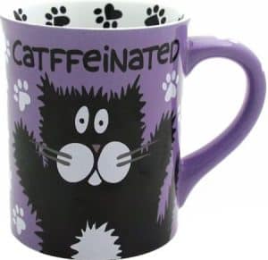 caffeinated black cat mug