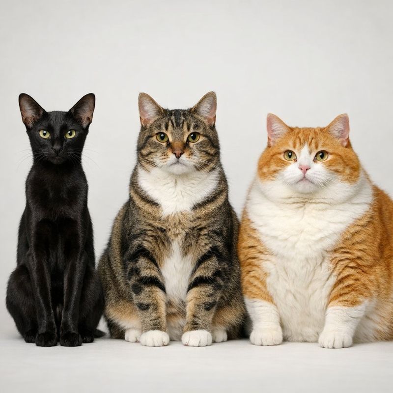 three cats different sizes