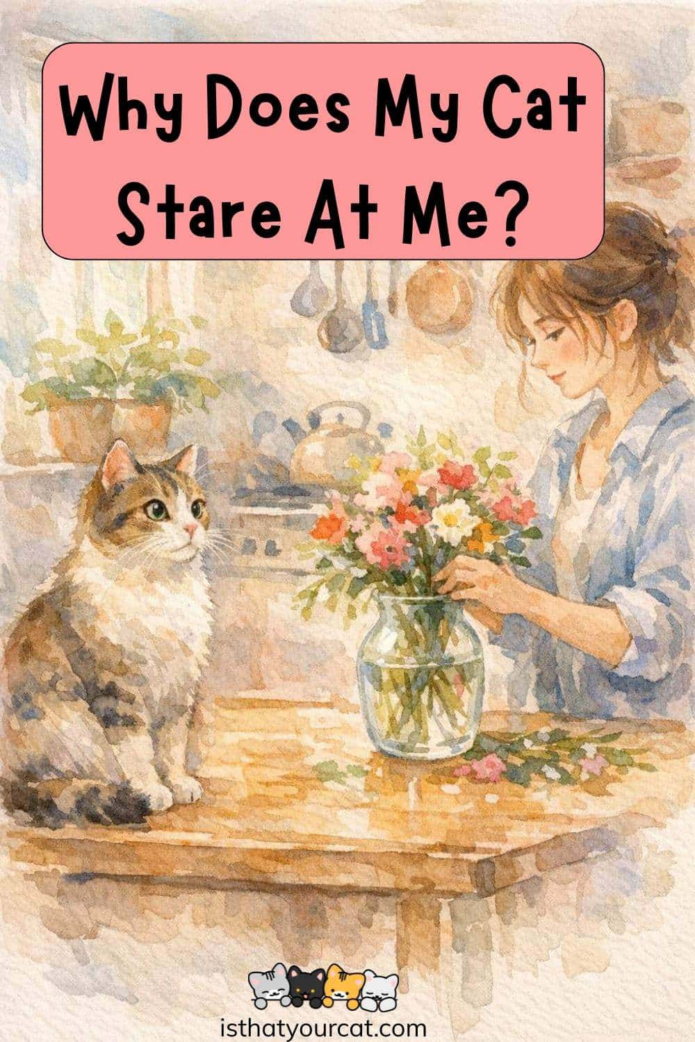 why does my cat stare at me